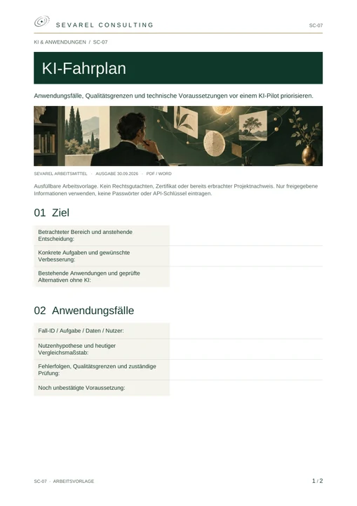 Titelseite: KI-Fahrplan